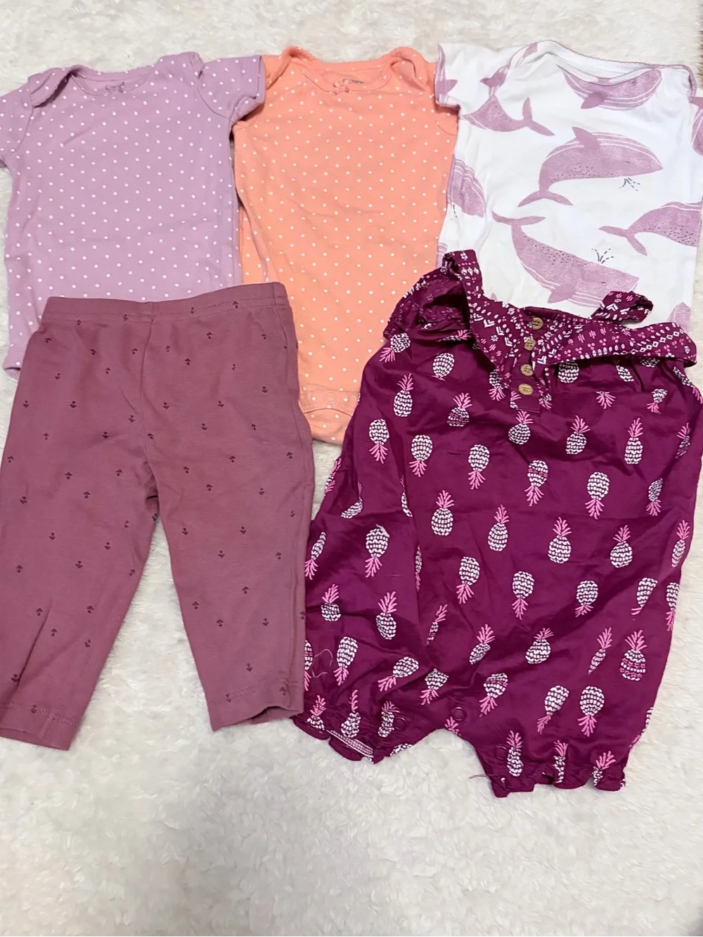 Carters Baby Girls' 5-Piece Mix-and-Match Clothing Lot size 3-6 months